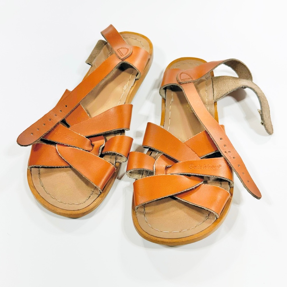 Saltwater sandals classic brown leather by hoy.  UK 6 / US 8